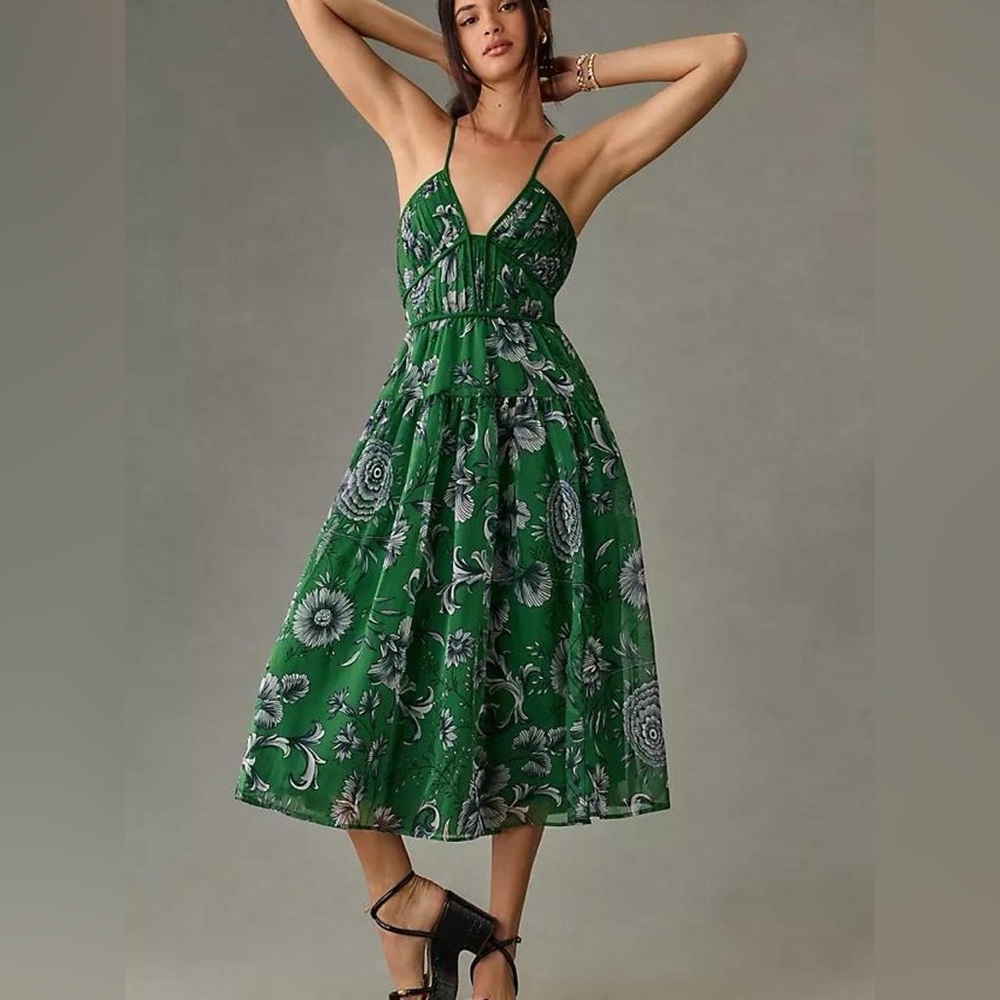 Anthropologie Green Dress